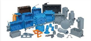 4-Gang Kék Műanyag Új Munka Standard Süllyesztett Outlet Box Téglalap alakú fali elektromos doboz Power Switch Box